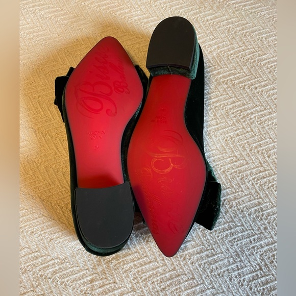 Bisue Ballerina bow flats in green - Picture 2 of 5